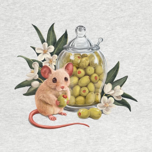 Cute mouse and olives by solrey